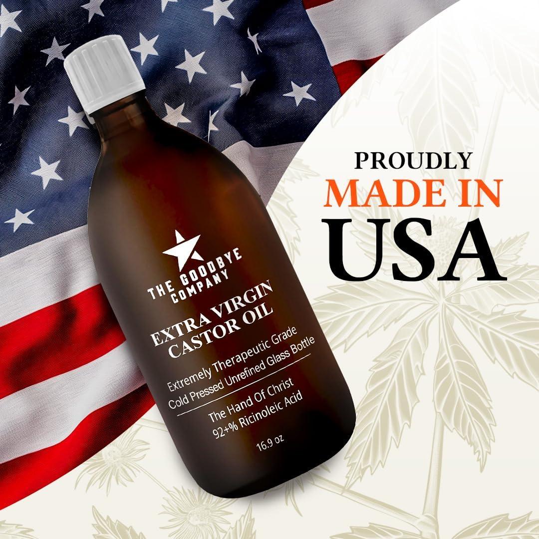 The Goodbye Company The Goodbye Company Organic Castor Oil  100% Pure Extra Virgin, Cold-Pressed & Unrefined  Hexane-Free  Nourishing Oil for Healthy Skin, Hair Growth & Eyelashes (250mL)