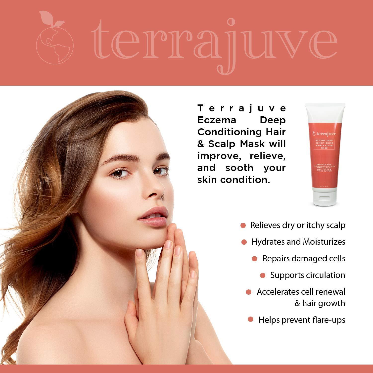 Terrajuve Terrajuve Psoriasis Hair and Scalp Mask Conditioner, Natural Moisturizer, Soothing Lotion for Dry, Itchy, Red, Scaly, Flaky Skin, Safe for Babies, Lasting Relief, Pure, Organic, Made in USA