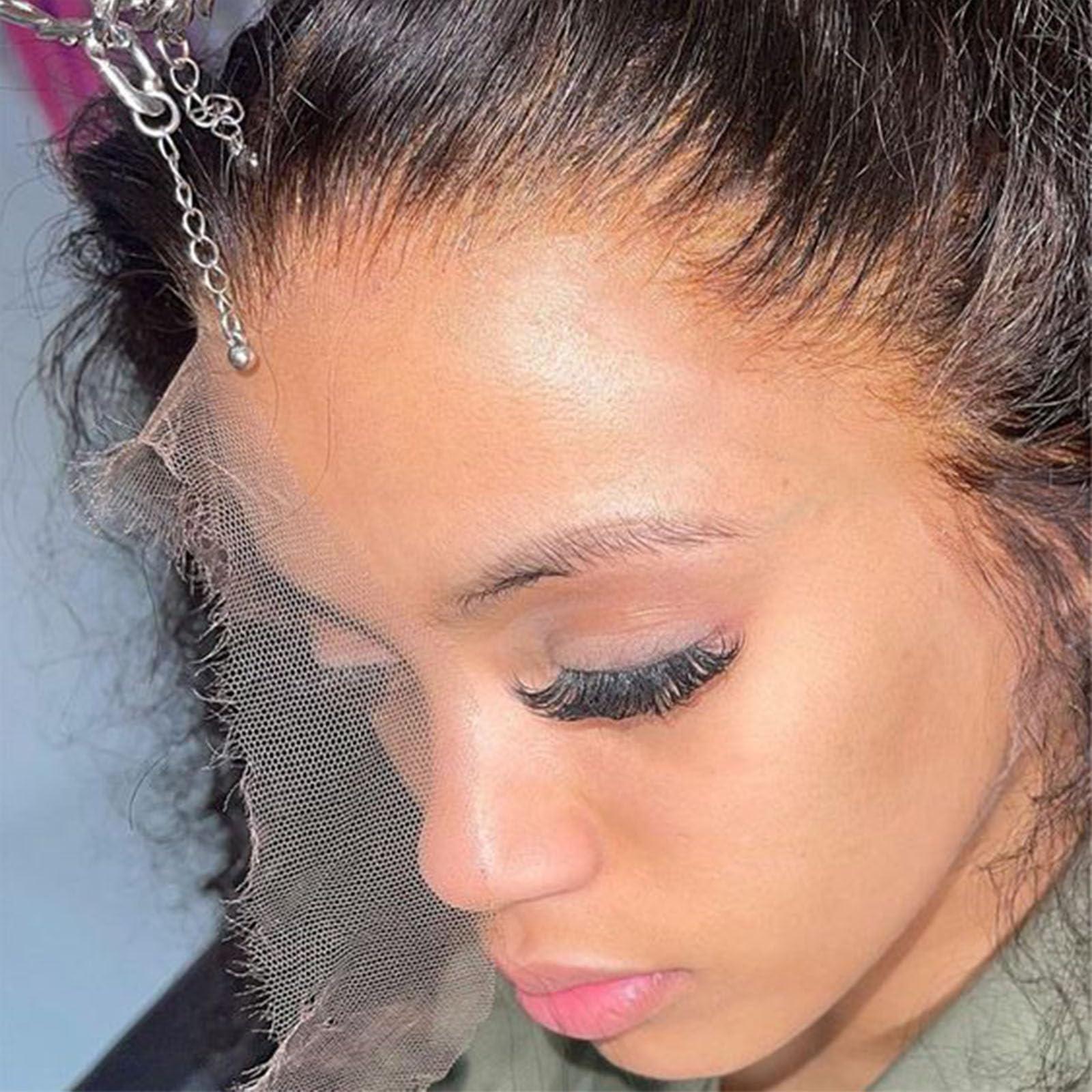 Modernfairy Hair 360 SKINLKE Real HD Lace Frontal Closure Only,Pre-Plucked Single Knots Natural Hairline Bleached Knots Straight Virgin Human Hair Invisible Lace Closure 18 Inch