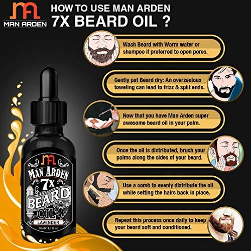 Man Arden Man Arden 7X Beard Oil (Lavender) 30ml, 7 Premium Oils For Beard Growth & Nourishment