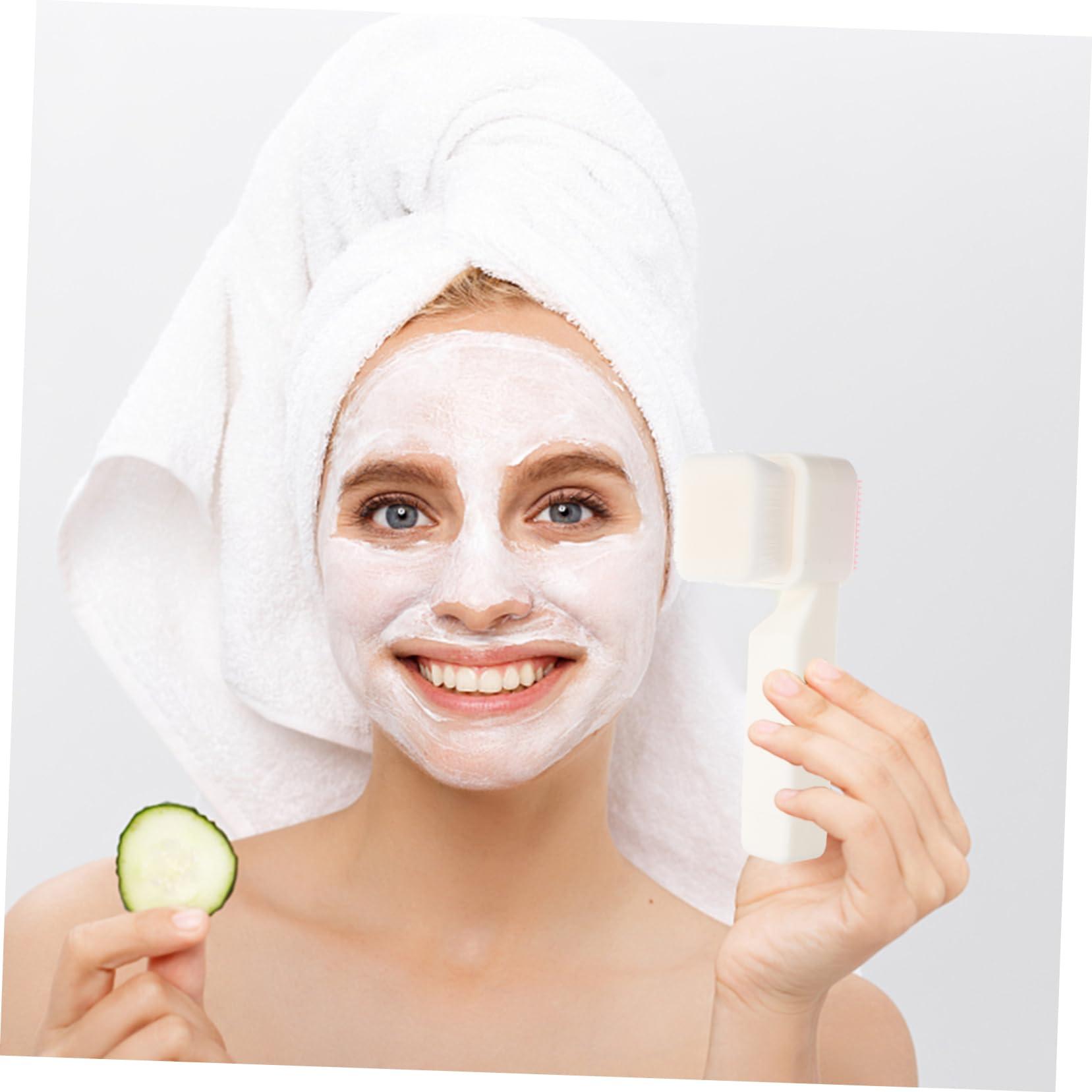 SOESFOUFU SOESFOUFU Square Facial Cleansing Brush Household Facial Brush Face Cleansing Tool Facial Cleaning Brush Silicone Facial Cleansing Brush Face Washing Brush Lady Facial Brush White