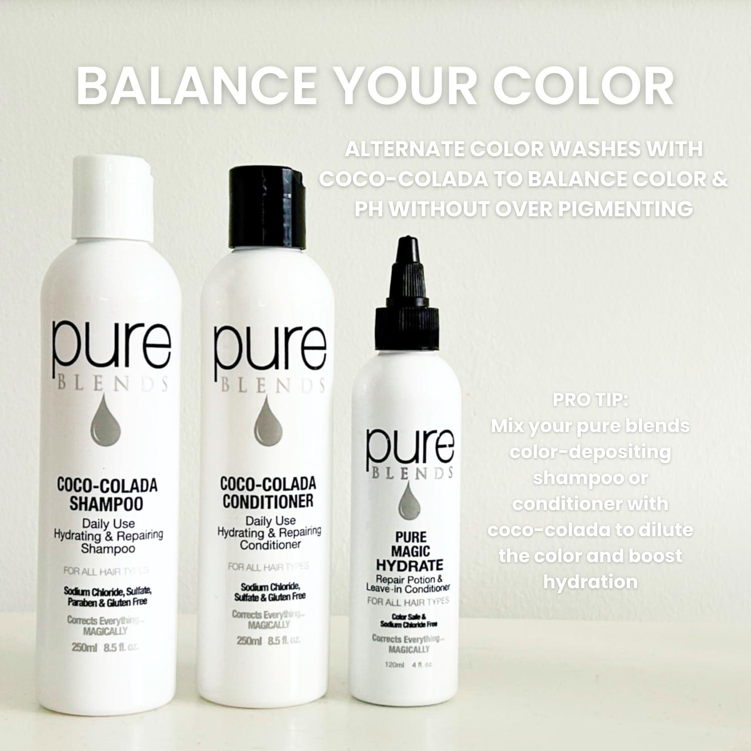 Pure Blends Hydrating Color Depositing Shampoo - Brightens & Tones Faded Semi Permanent Hair Dye, Prevents Fade, Extends Color Service (Orchid, 8.5 Fl Oz)