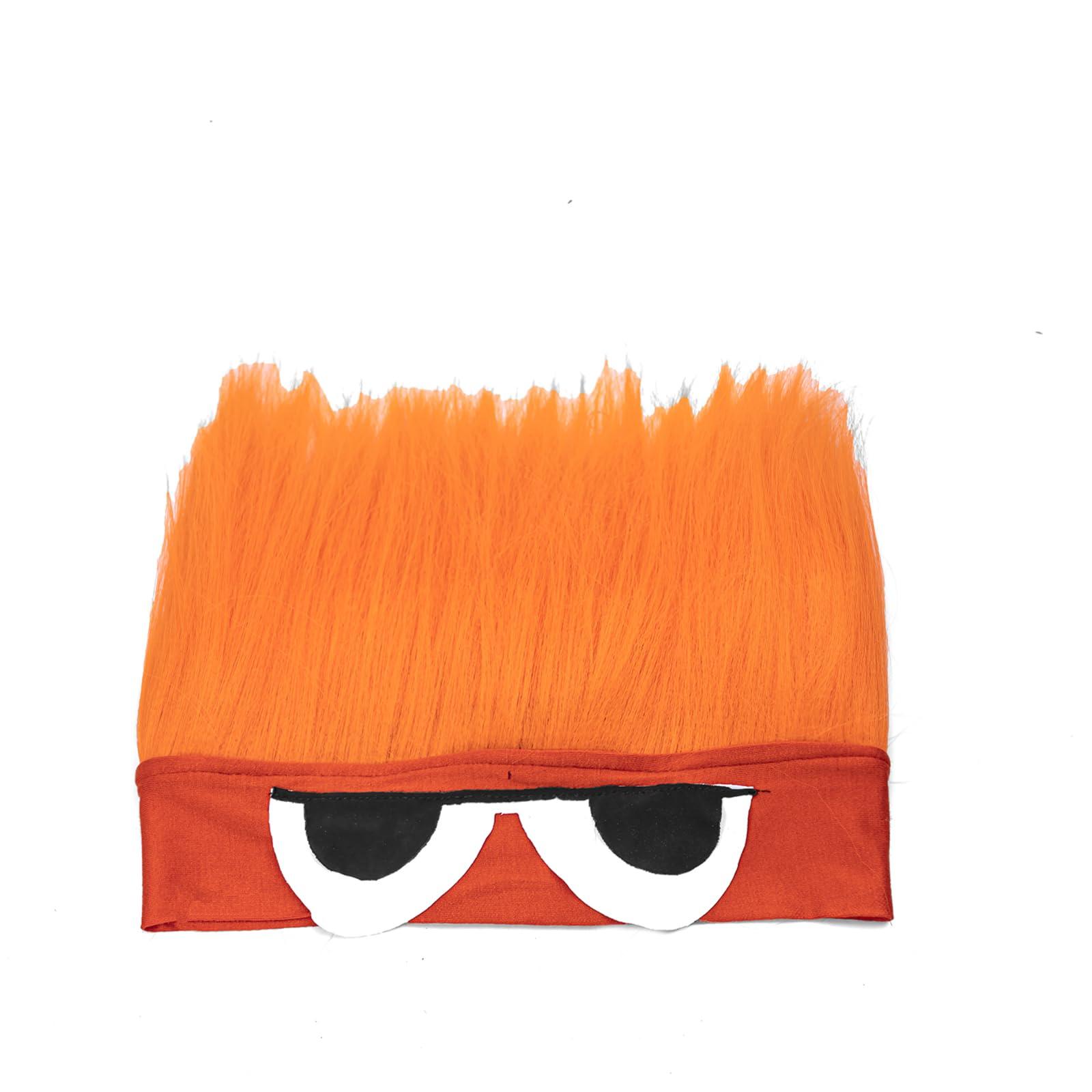DSKOBT DSKOBT 3 Angry Flame Costumes Hairy Headbands Hats Red Stripes Ties Orange Balls Nose Halloween Role Playing Costumes (orange)