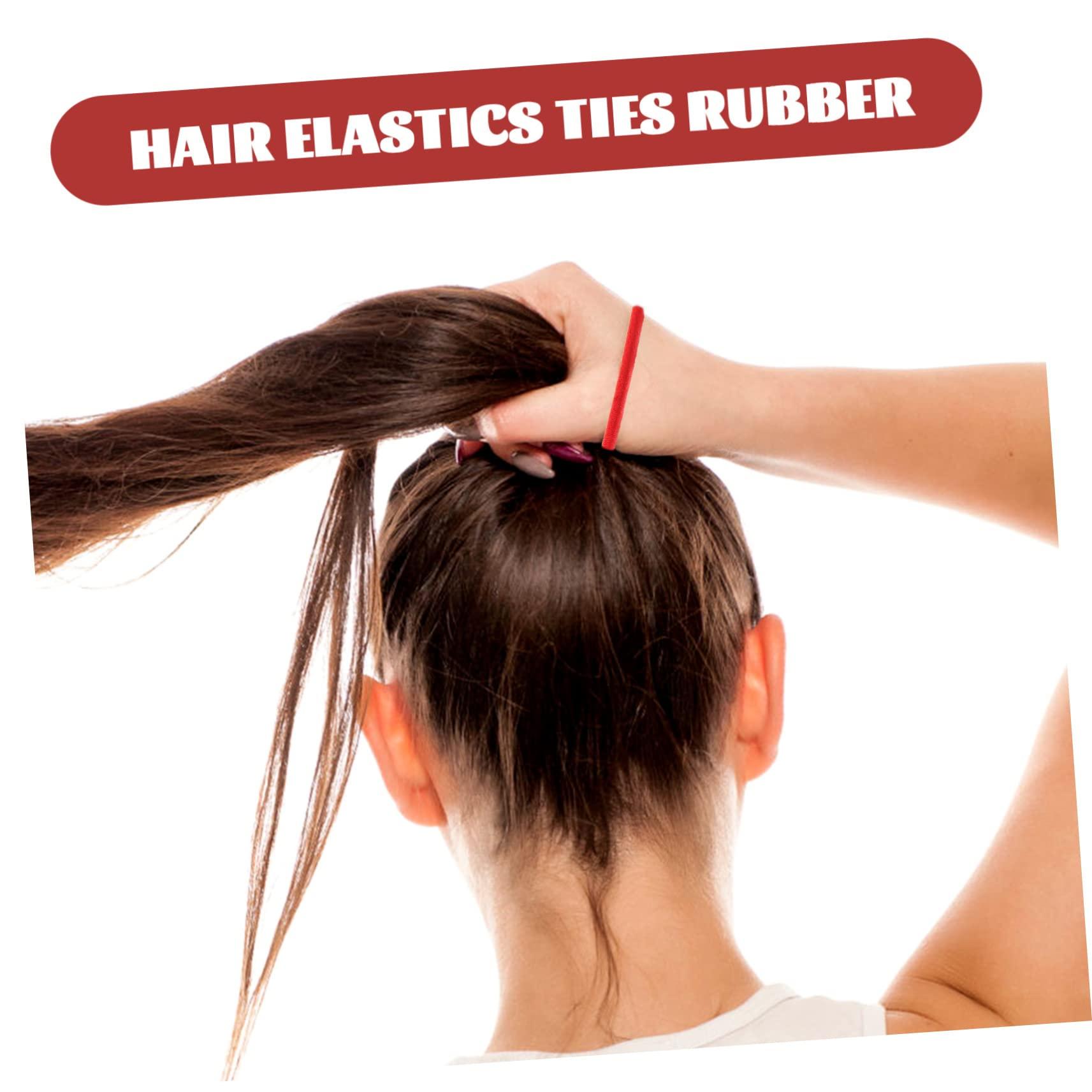 BELLIFFY BELLIFFY 100pcs Thin Hair Band Hair Bands Red Ponytail Holders Soft Ponytail Holders Bulk Hair Ties Mini Hair Ties Soft Elastic Bands Elastic Hair Rope Hair Coils Red Hair Bobbles Nylon
