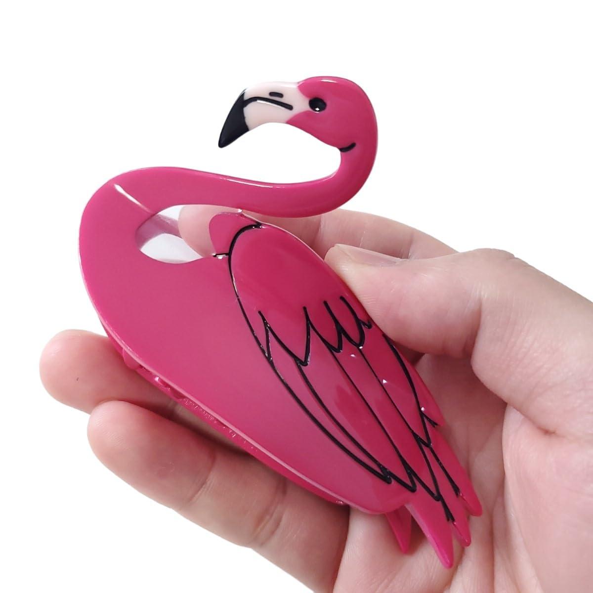 OMG Decor Flamingo Hair Clips,Cellulose Acetate Hair Clips,Big Claw Clips for Girl,Hair Accessories