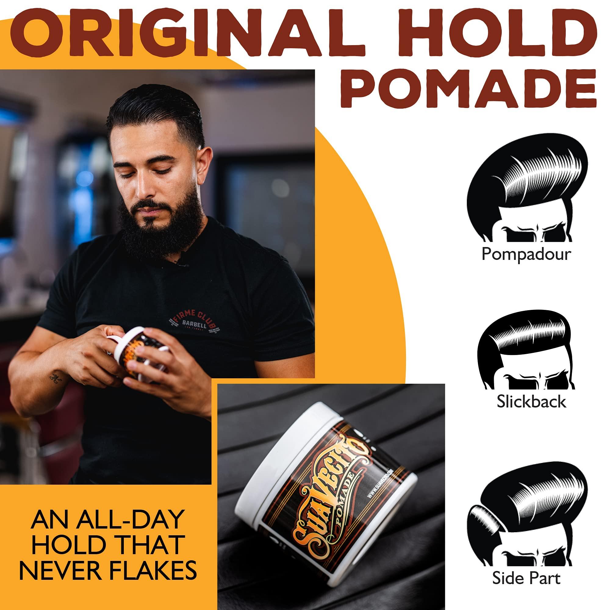 Suavecito Suavecito Pomade Firme (Strong) Hold Whiskey Bar Scent 4 oz - Pomade For Men - Medium Shine Water Based Wax Like Flake Free Hair Gel - Easy To Wash Out - All Day Hold For All Hair Styles