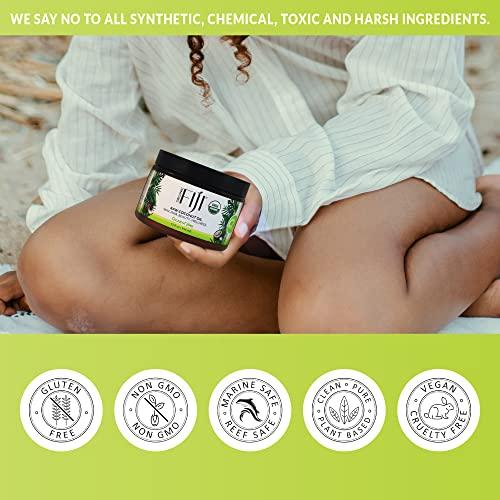 Organic Fiji Organic Fiji Raw Cold Pressed Coconut Oil for Hair, Skin, Face & Body | Relaxing Massage Oil | Coconut Lime,12 oz for Women Men & Baby