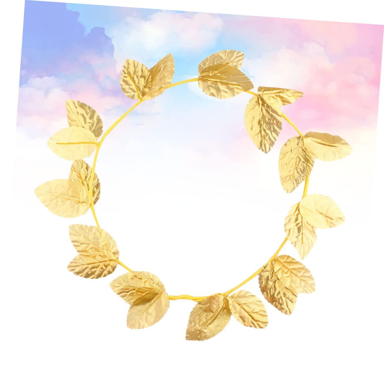 SHERCHPRY SHERCHPRY 3pcs Goddess Accessories Greek Goddess Costume Girls Leaf Ring Goddess Headpiece Leaf Head Hoop Goddess Hair Jewelry Crowns for Women Prom Headpiece Garland Tiara Gold Leaf Apparel