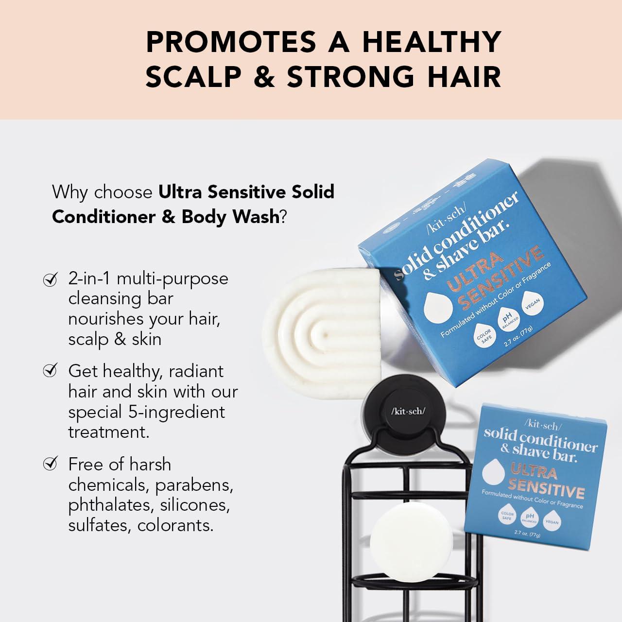 Kitsch Kitsch 2-in-1 Conditioner Bar & Shave Bar for Sensitive Scalp & Skin and Rice Shampoo Bar with Discount