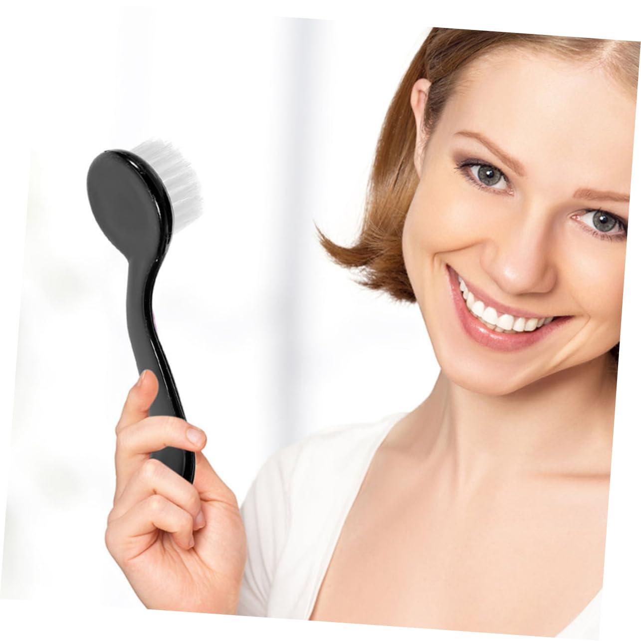 FOMIYES FOMIYES Facial Cleansing Brush Set 6pcs Manual Face Brush Face Wash Scrubber Exfoliating Tool for Travel Black Handle Round Head