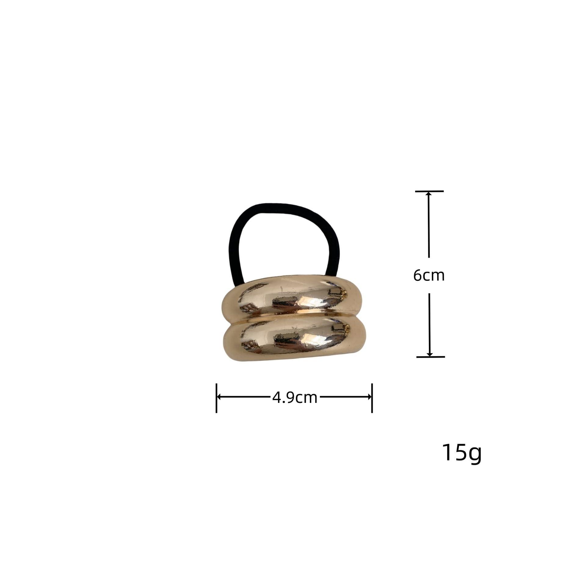 Generic Metal Ponytail Cuff,Gold Metal Cuff Ponytail Hair Tie Set,Women\'s Glossy Double Arch Ponytail Hair Tie,Metal Hair Tie Ponytail Hair Cuff, Gold Hair Cuffs for Ponytails (3Pcs-A)