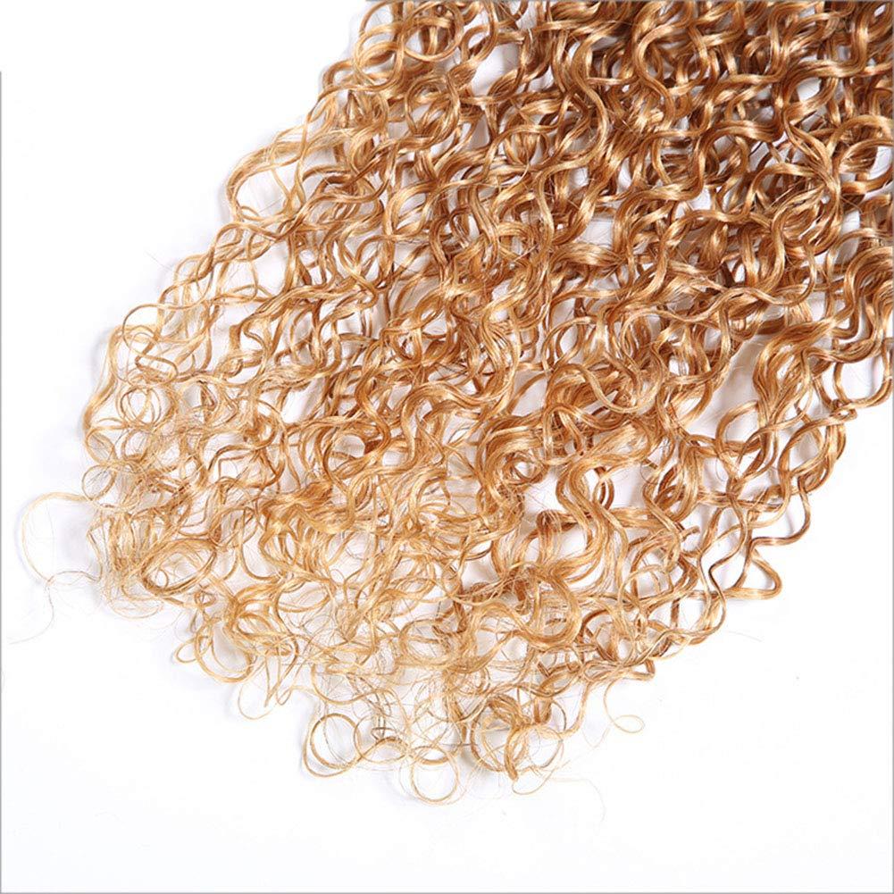 YanT Hair YanT HAIR 8A Grade Ombre Blond Hair Peruvian Virgin Hair Kinky Curly Human Hair Weave Bundles 22 24 26 inches #T1b/27 Color