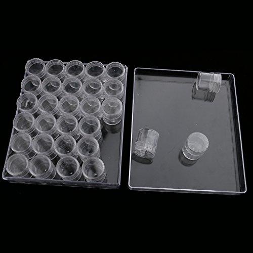 barenx barenx 30 Slot Empty Jar Pots Nail Art Powder Decor DIY Tips Storage Container Case