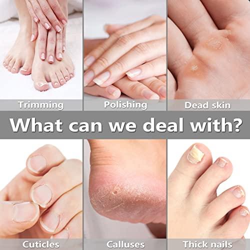 SEAMIND Professional Manicure Pedicure Set, Cordless Electric Nail File Kit, Rechargeable Nail Grinder for Thick Nails, 5 Speeds Hand Foot Nail Care Trimmer Buffer Tools