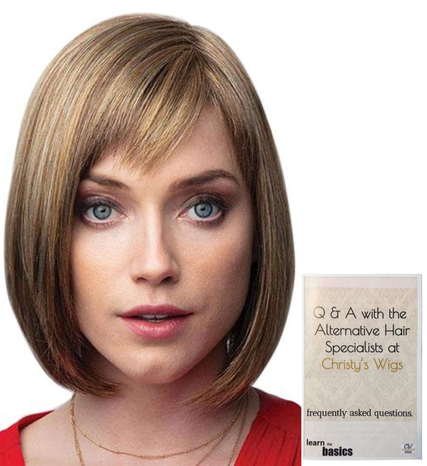 Rene of Paris & Christy\'s Wigs Bundle - 2 Items: Petite Portia Wig by Rene Paris (item#1), Christy\'s Wigs Q & A Booklet (item#2) - Color: Frosti Blond