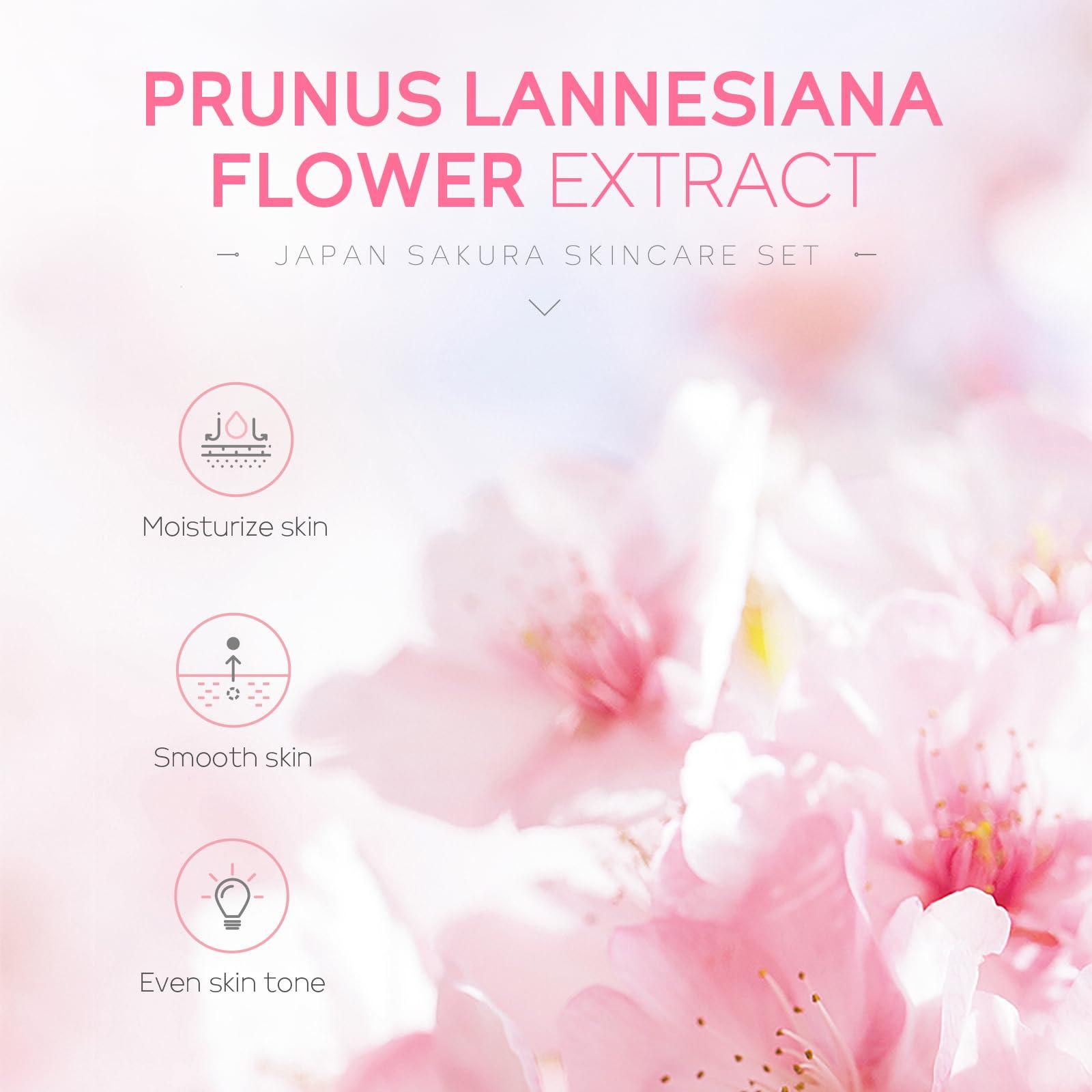 LAIKOU LAIKOU Skin Care Power Duo Box, LAIKOU Japan Sakura Skin Care Kit + LAIKOU Vitamin C Skin Care Kit, Daily Skin Care Routine, Travel Kit