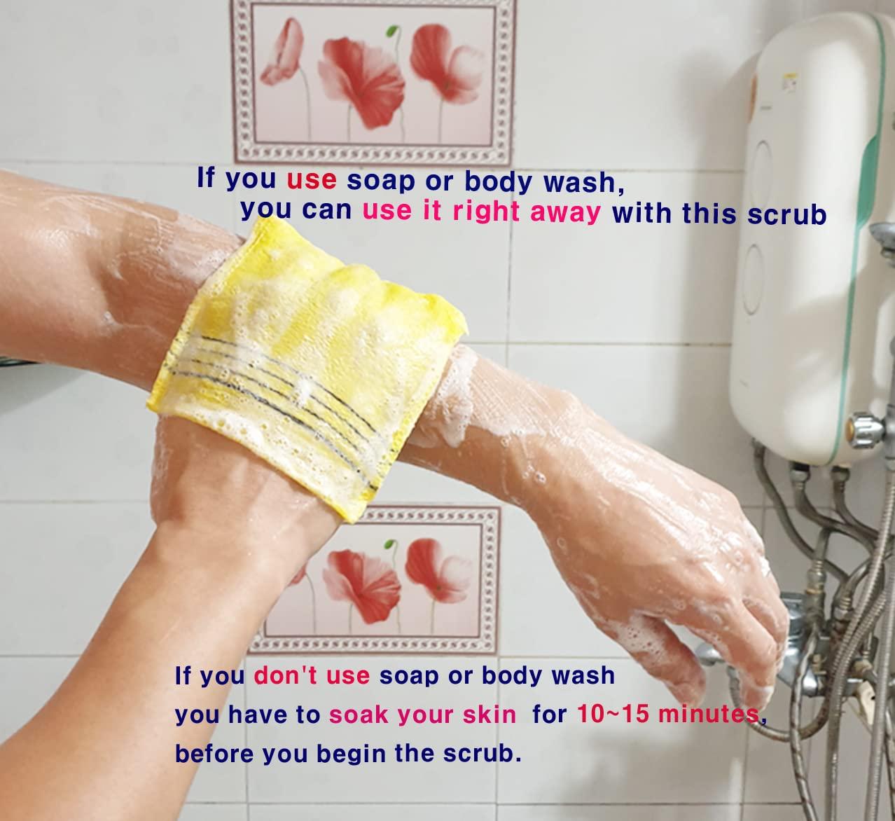 TTAETAOL Korean Exfoliating Bath Washcloth Italy Towel Exfoliating Scrub Bath Mitten (Italy towel set)