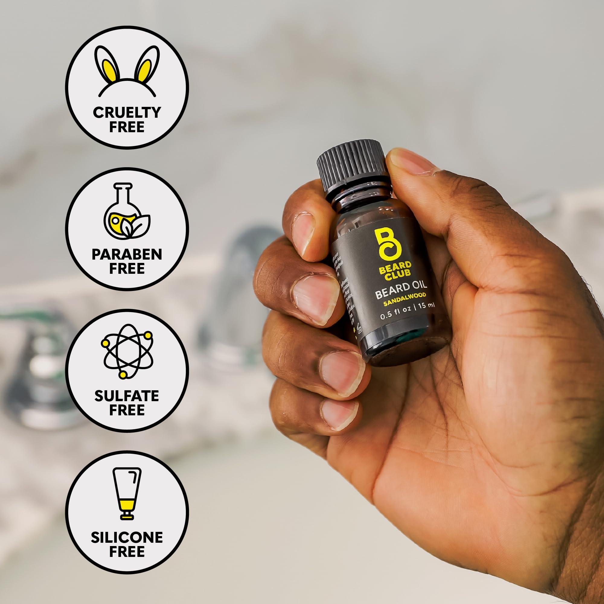 The Beard Club The Beard Club Premium Sandalwood Beard Oil for Men - Natural Castor & Sunflower Seed Oils - Beard & Mustache Conditioner - Hydrates, Moisturizes & Soothes Dry Skin - Strengthens Hair Follicles