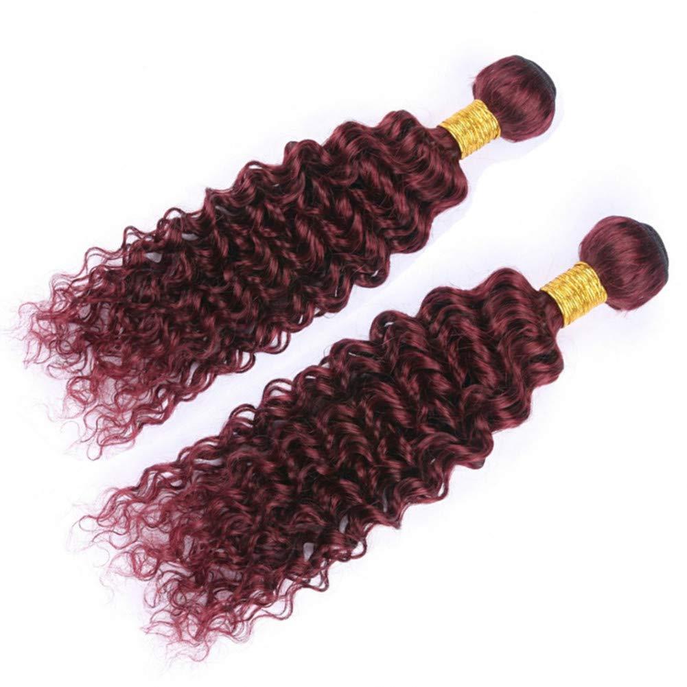 Tony beauty hair Tony Beauty Hair Malaysian Burgundy Red Human Hair Weaves 2 Bundles with Frontal 3Pcs Lot #99J Wine Red Deep Wavy Human Hair Wefts with Lace Frontal Closure 13x4 Ear to Ear (12 14+10)