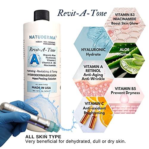 NATUDERMA Hydrodermabrasion Solution, Aqua Peeling Serum, Solution for Wet Microdermabrasion, 3 bottles of 16 oz each, Natuderma Hydro Serum. MADE IN USA