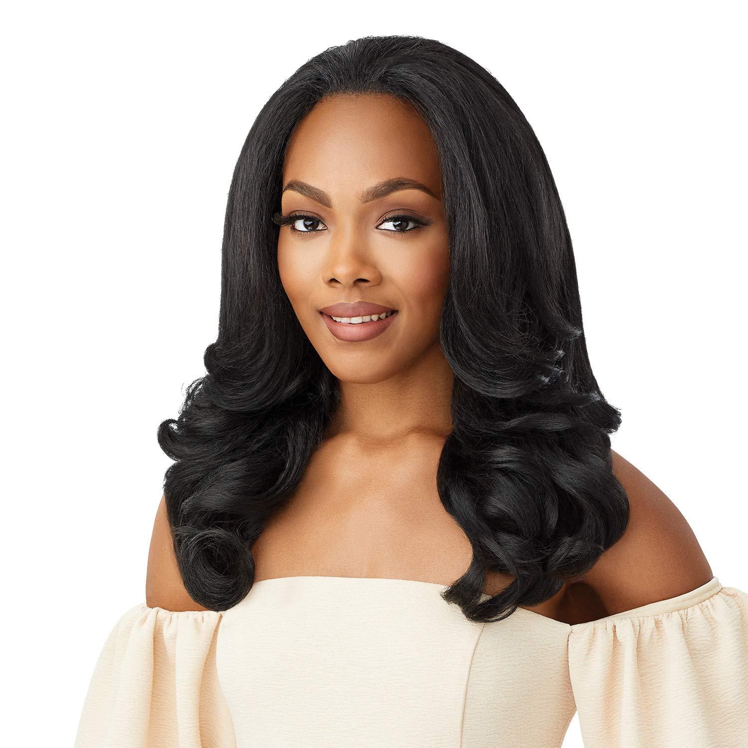 Outre Outre Quick Weave Self Styled in 60 Seconds Neesha Soft & Natural New Half Wig Cap Laysflat Requires Less Leave Out NEESHA H301 (DR2/HNBRN)