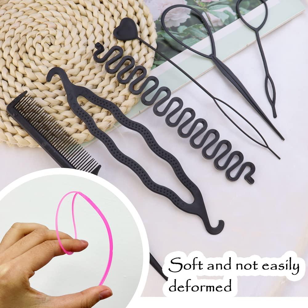 TCOTBE TCOTBE 2 Sets Topsy Tail Hair Accessories - DIY Braiding Tool Kit for Girls and Women, Updos, Ponytails, and French Braids