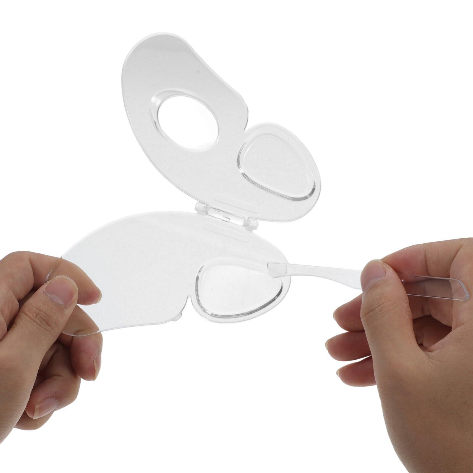 Healeved Healeved Acrylic Makeup Mixing Palette Clear Foundation Mixing Board with Spatula Makeup Mixing Tray for Liquid Makeup Cosmetic Pigment Mixing