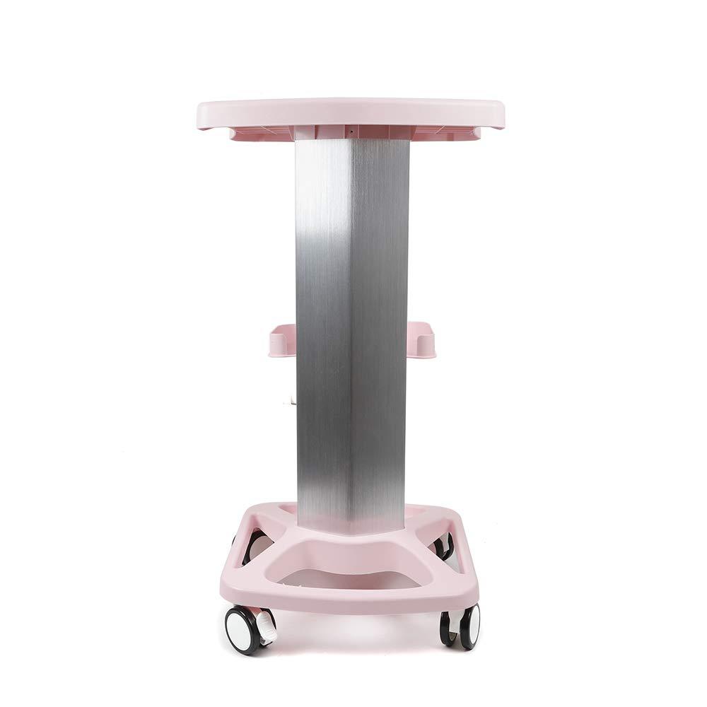 InnaMall Salon Trolley Cart, Aluminum Alloy Rolling Salon Trolley with Wheels Pink Beauty Spa Trolley Cart Tattoo Roller Tray Beauty Cart Salon Storage Mobile Carts for Trolley Holder Tool Cart Load 33Lbs