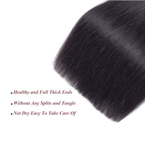 RIBONI One Piece Clip in Hair Extensions 22Inch Auburn Silky Straight Synthetic Seamless 5 Clips 3/4 Full Head One Piece Hair Extensions Clip in