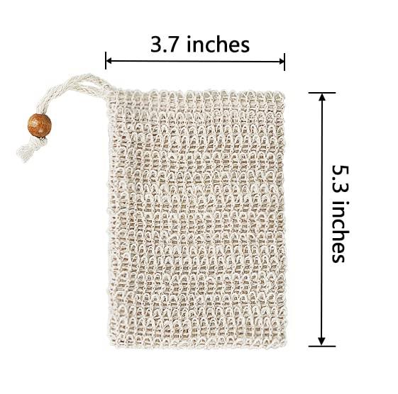 Ycolama Ycolama 50 Soap Bags Mesh Exfoliating, 100% Natural Sisal Soap Pouch, Soap Savers for Shower Use Like Massaging And Scrubbing(5.3 × 3.7inches)