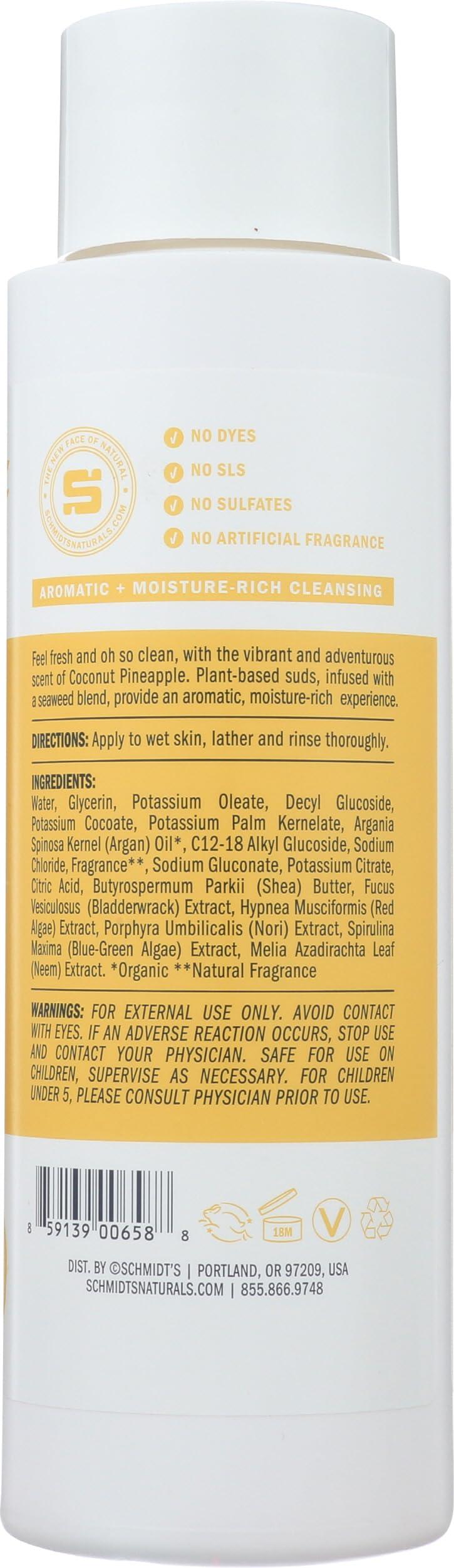 Schmidt's SCHMIDTS DEODORANT Coconut Pineapple Body Wash, 16 FZ