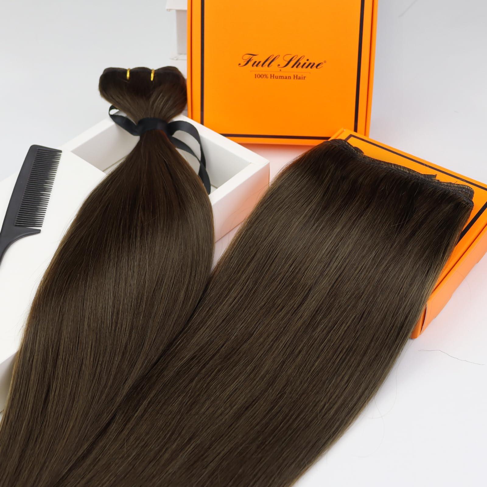 Full Shine Full Shine Straight Remy Hair Weft Extensions Sew in Weft Hair Extensions Full Head