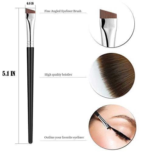 JASSINS Fine Angled Eyeliner Brush, JASSINS Ultra thin Precision EyeLiner Makeup Brushes Set, Fine Point Eyeliner Brush, Synthetic Bristles Eye Makeup Tool (3 Pcs)