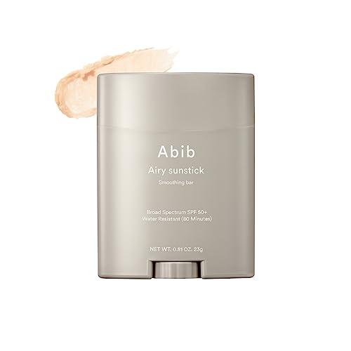 Abib Abib Airy Sunstick Smoothing Bar SPF50 | Non-Sticky Matte Finish Sun Protection for Face and Body, Long-lasting Korean Sun Stick