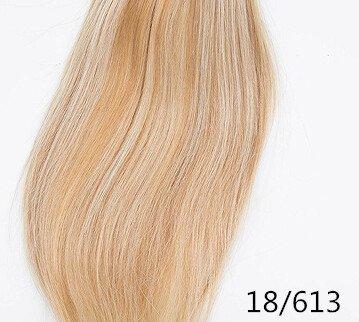 RemeeHi Remeehi 3/4 Half Wig Brazilian Remy Human Hair Wigs Body Wave Clip in None Lace Half Wig(28" 280g 18/613#)