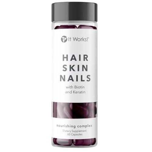 It Works! It Works! Hair Skin Nails - Beautifying Supplement with Keratin and Biotin - Nourishing Complex - Hair, Skin, and Nails Supplement - 60 Capsules Hair Nails and Skin Vitamins for Women and Men