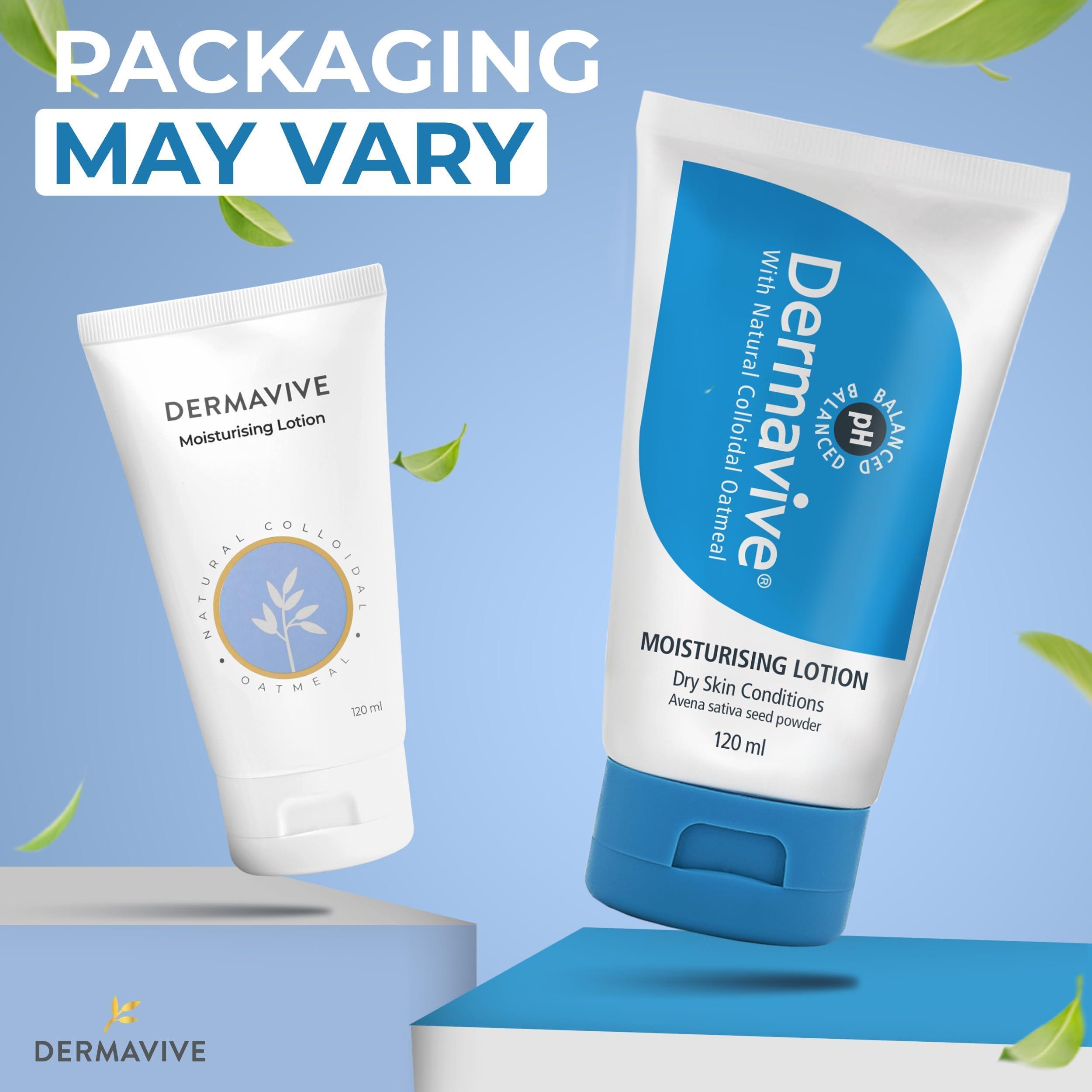 Dermavive Dermavive Vitamin E & Colloidal Oatmeal Moisturizing Face & Body Lotion - Hydrating pH-Balanced Moisturizer for Dry Skin - Suitable for Kids, Teens & Adults, 120ml (4.05 fl oz)