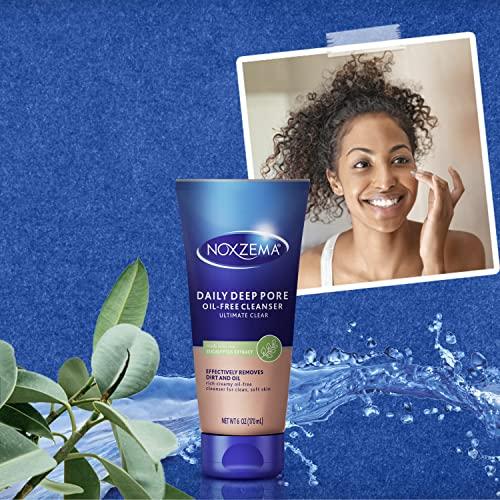 Noxzema Noxzema Ultimate Clear Daily Deep Pore Oil-Free Cleanser for Soft, Smooth Skin - Noxzema Daily Face Wash for Women and Men, Noxzema Facial Cleanser for Acne Prone Skin, 6 Oz Ea (Pack of 2)