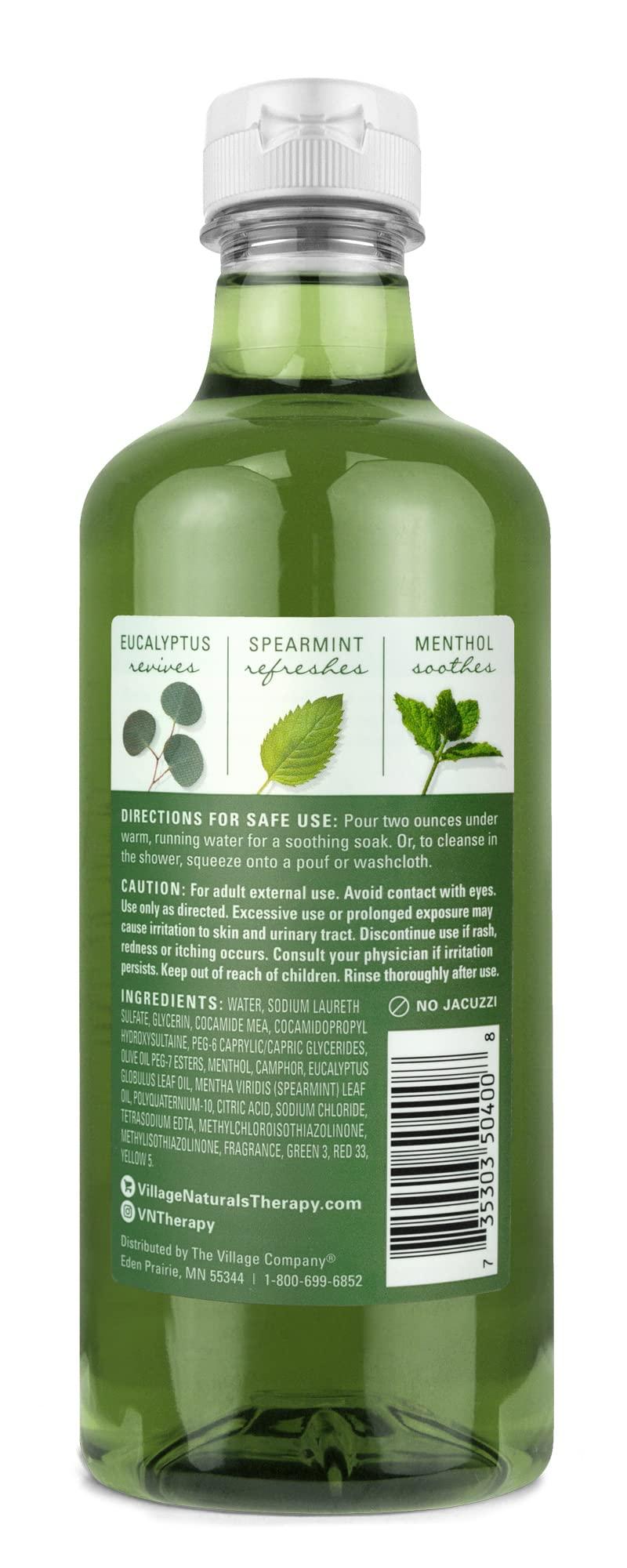 Village Naturals Therapy Village Naturals Therapy Muscle Foaming Bath Oil and Body Wash 16 oz. 2 pack, Green, 16 oz