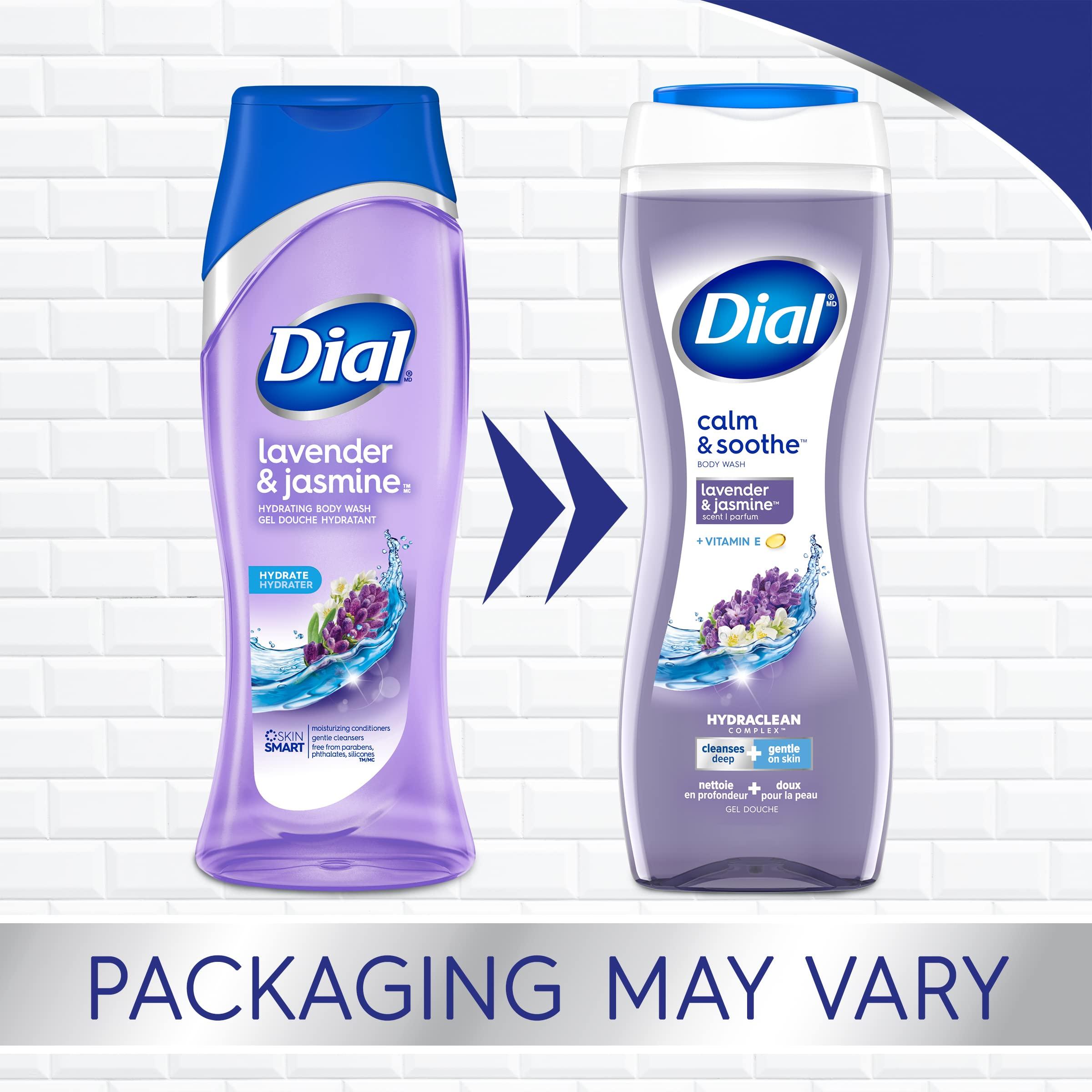 Dial Dial Body Wash, Calm & Soothe Lavender & Jasmine Scent, 32 fl oz (Pack of 2)