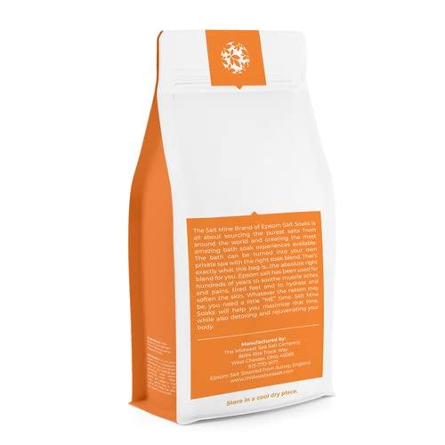 Midwest Sea Salt Company Eucalyptus Pure Therapeutic Epsom Coarse Grain (2mm) Salt Soak 5 lbs - Custom - Orange