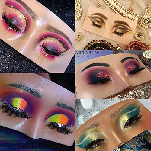 Siluyado Makeup Practice Face, The Perfect Aid to Practicing Makeup, Silicone Makeup Face Practice Board, Eye Makeup Practice Face, Bionic Skin Makeup Practice, for Professional Enthusiasts-A