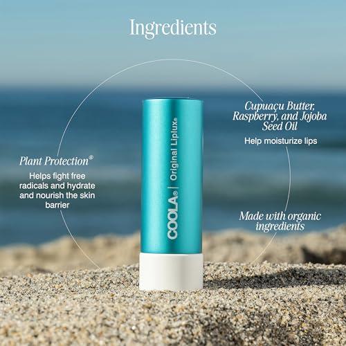 Coola COOLA Organic Liplux Lip Balm and Sunscreen with SPF 30, Dermatologist Tested Lip Care for Daily Protection, Vegan and Gluten Free, 0.15 Oz