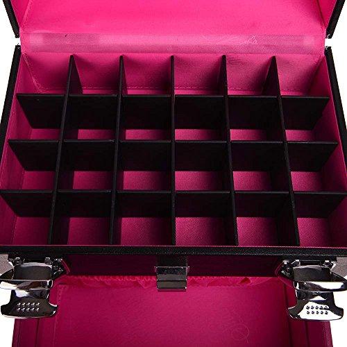 SHANY SHANY Color Matters - Makeup Travel Case Nail Accessories Organizer and Makeup Train Case - Makeup Storage Box - Black