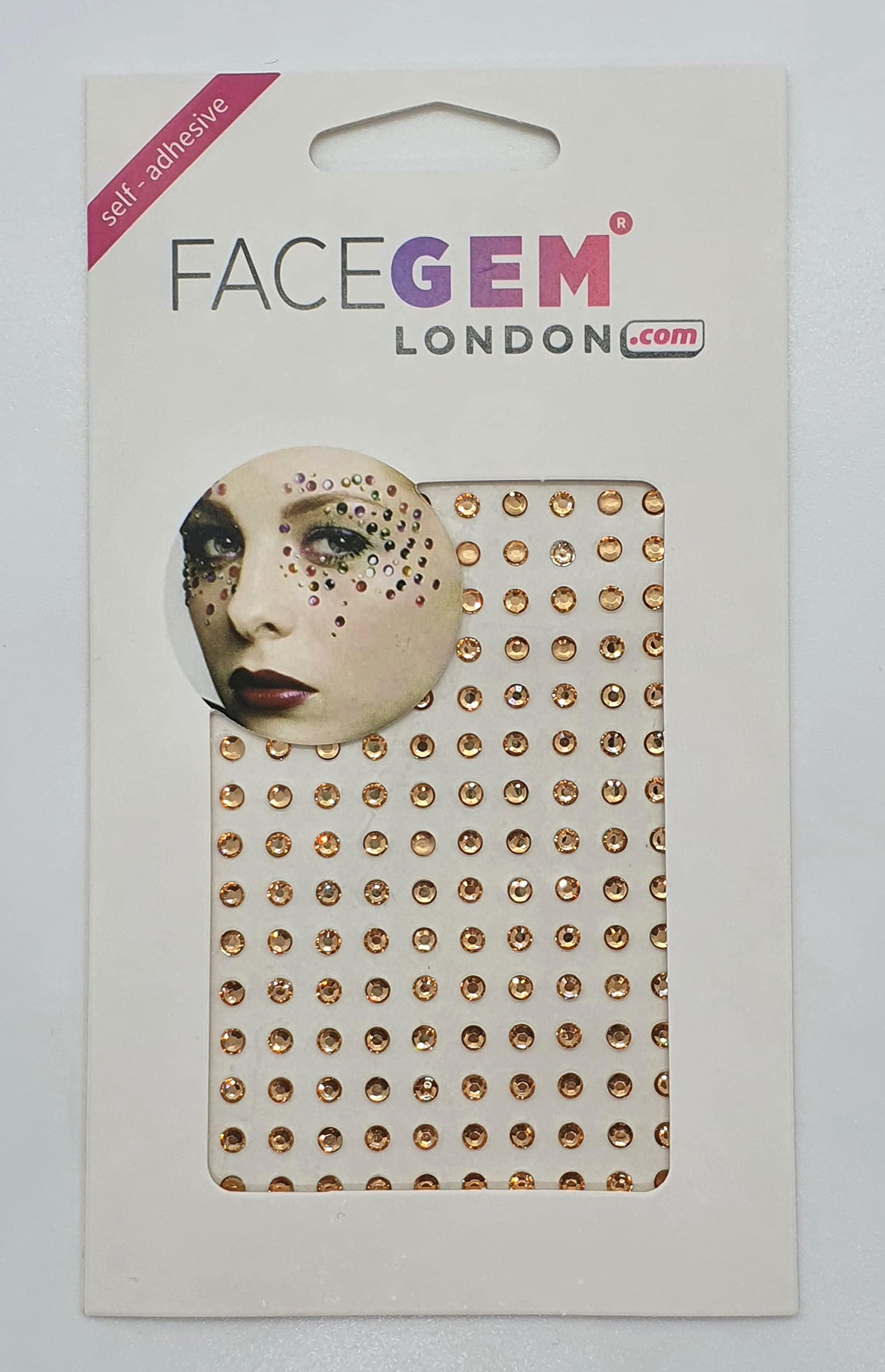 FACEGEM LONDON 150 PCS GOLD Face Gems Adhesive Glitter Jewel Tattoo Sticker Festival Rave Party Body Make Up - Z1KAZ08GOL