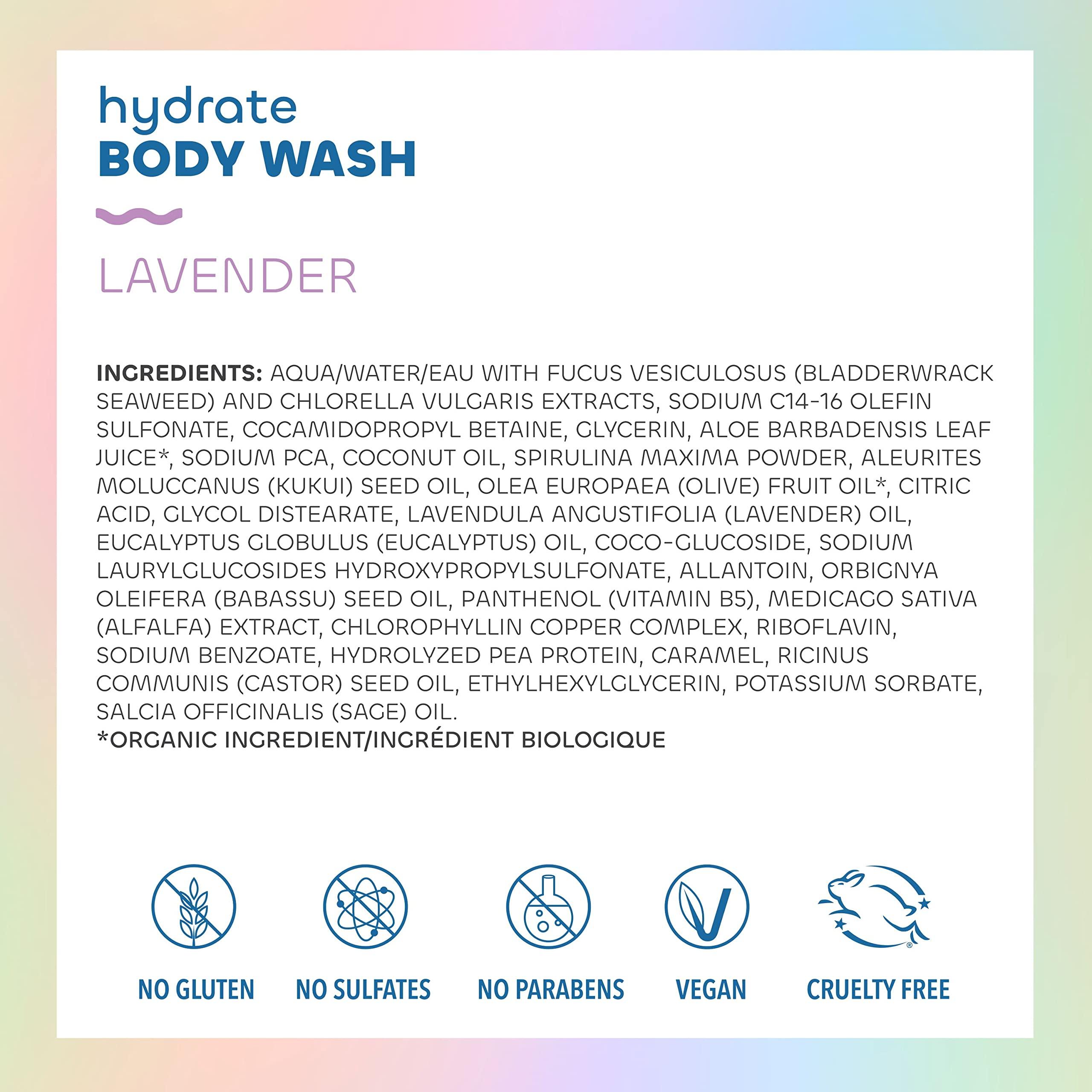 The Seaweed Bath Co. Seaweed Bath Co. Body Wash and Body Cream Duo, 12 Ounce, 6 Ounce, Lavender Scent, Sustainably Harvested Seaweed