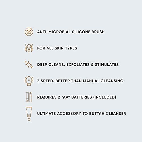 buttah. by Dorion Renaud Buttah Skin by Dorion Cleanse + Vibe Brush Kit | Buttah Vibe Cleansing Face Brush | Buttah Facial Cleanser 3.4oz | 2-Speed Sonic Pulsating Cleansing Brush - Gentle Exfoliation - Water Resistant