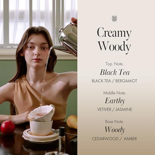 ANILLO Black Tea Nourishing Hair Essence with Green Tea, Protein & Biotin for Nourishment and Shine, Creamy Woody Scent, Paraben-Free (50ml / 1.69 fl. Oz)