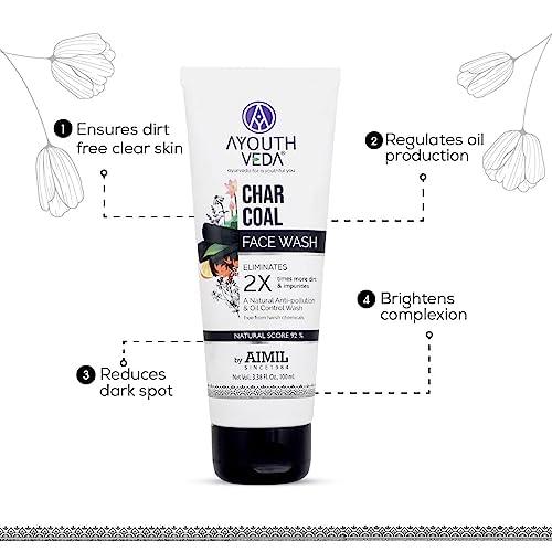 india Activated Charcoal Face Wash|Anti-Polluition, Deep Pore Cleaning & Oil Control |Activated Charcoal for Fresh & Glowing Skin |Face Wash for Men & Women (Pack Of 1; 100ml)