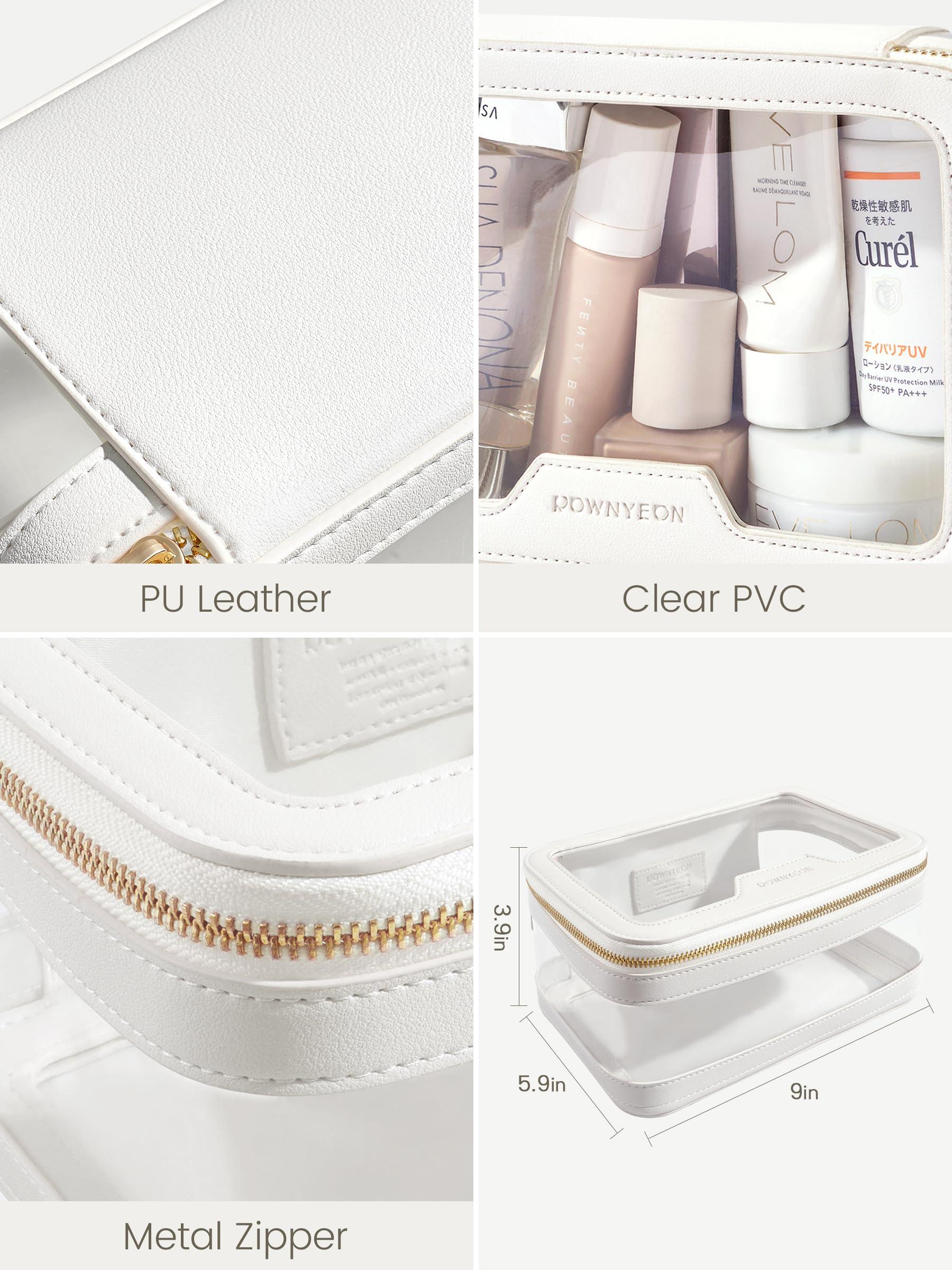 ROWNYEON ROWNYEON Clear Makeup Case Toiletry Bag Multipurpose Travel Makeup Train Case Portable Cosmetic Organizer Transparent Storage Bag White